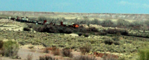 BNSF freight train in the Arizona Desert