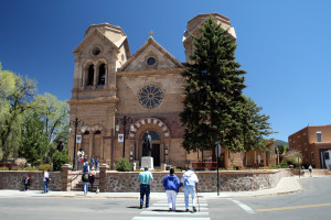 Walking to Santa Fe Cathedral